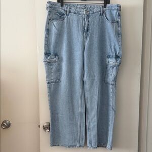 Old Navy Light Blue Denim Cargo Jeans